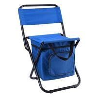 Portable Outdoor Folding Ice Pack Chair with Storage Bag and Backrest Insulation Function 3-in-1 Leisure Camping Fishing Chair mėlyna