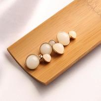 10 vnt. dirbtinio nefrito sagos Kinų stiliaus drabužiams Striukei Aukštos kokybės sagų aksesuarai Kinų Cheongsam marškiniams Megztiniui 9mm gold bottom white jade