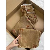 Spring Autumn Women's Lace Teddy Bear Embroidered Patchwork Design Wide Leg Jeans  High Waisted Fit Slimming Casual Jeans for Commuting XXXXL ruda