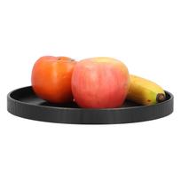 Apvalus medinis maisto ir vaisių padėklas, serviravimo lėkštė namų virtuvei, viešbučiui, juodas 24cm / 9.4in