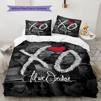 the Weeknd Pattern Bedding Quilt Set Quilt Cover Pillowcase Home Decoration Gift (1 * duvet cover + 2 * pillowcase, without core) 135x200cm