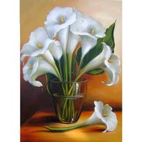 5D DIY Diamond Painting  White lilies  Diamond Embroidery Flowers Cross Stitch Wall stickers Decor Gift 20X30CM