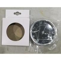 Mini 58 mm automobilio termometras, mechaninis analoginis temperatūros ekranas su lipduku 5.8*5.8*1.4cm sidabras