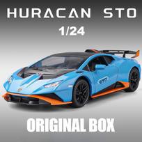 1/24 Scale Lambors STO Alloy Sport Car Model Diecast & Toy Metal SuperCar Model Simulation Sound Light Collection Gift mėlyna