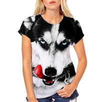 Women T-shirt Husky Dog 3D Print Animal Tees Woman Casual Streetwear Short Sleeve Harajuku Summer T Shirts Kids Oversized Y2k Tops S