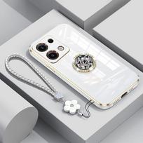 Poco M6 pro Case with Lanyard,Luxury Diamond Holder Case For Xiaomi Redmi Note 13 pro 4G Plus Cover Cases M6pro X6 Stand Ring Redmi note13 pro&Case & Holder smėlis
