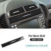 Tikra minkšta anglies pluošto apdailos lipdukas Mercedes Benz SLK R171 2004 2005 2006 2007 2008 2009 2010 Centrinio oro išleidimo angos priedams