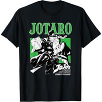 JoJo's Bizarre Adventure Stardust Crusaders Jotaro Anime T-Shirt S juoda