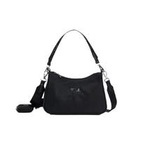 FILA Mahjong Bag Crescent Waterproof Stain Resistant Fashion Versatile Casual Two In One Mother And Child Bag Fabric Handbag A53W121102FBK Single Bag