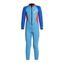 2,5 mm Neopreniniai vaikiški hidrokostiumai Vaikiški nardymo kostiumai ilgomis rankovėmis berniukams, merginoms naršant naršyti, šilti maudymosi kostiumėliai S-front zipper mėlyna