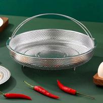 „Dualswish“ daugiafunkcinis nerūdijančio plieno garlaivis Buitinis virtuvės daugiafunkcis drenažo krepšelis su rankena plono tinklelio garintuvas Diameter 22.5cm