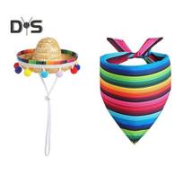 Meksikietiškas žąsies aprangos rinkinys vejos žąsies statulai Meksikietiškas sombrero ir bandana šalikas Žąsies šventinis kostiumas Cinco de Mayo sodo vakarėliui, terasai, kiemui 1 Set