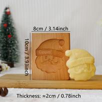 Mediniai sausainių formelės Kalėdoms, „pasidaryk pats“ 3D graviruotos reljefinės sausainių pjaustymo formelės, Kalėdų eglutė, snaigė, Kalėdų senelis, imbierinis žmogutis