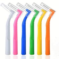 20pcs L-Shaped Interdental Brushes with Non-Slip Handles - Multiple Sizes, Soft Nylon Bristles for Teeth Gaps & Plaque Removal