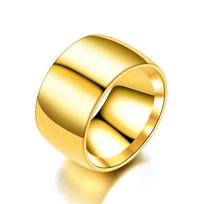 Platus 12 mm vyriškas žiedas Titano plieno žiedai Platus blizgus didelis vyriškas žiedas Prabangūs papuošalai Vyriški papuošalai 7 auksas