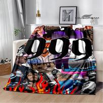 3D reperis Juice Wrld 999 Retro spausdinti pledai Flanelinis šiltas pledas Minkštas jaukus pledas Kelioniniai pledai lovos užtiesalai Gimtadienio dovana 75x90cm