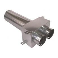 DT-125 Tiesaus pajungimo difuzoriaus dėžutė; 125 mm į 2x75 mm Cinkuota skarda. Ilgis 330 mm
