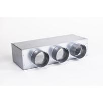 GB-400x100-4x75 grotelių pajungimo dėžutė tiesi. Cinkuota skarda. Igis 200mm