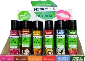 Lūpų balzamas Nature Code MIX box (6 rūšys), 18 vnt.