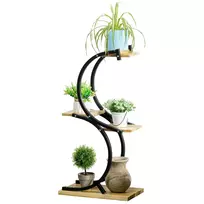 Gėlių stovas Outsunny 46x25x91cm., juodos/šviesiai rudos spalvos