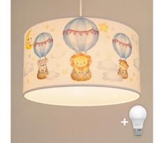 Brilagi - LED vaikiškas pakabinamas šviestuvas BOBO su laidu 1xE27/60W/230V skersmuo 35 cm balta/gyvūnėlių motyvai