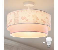 BRILAGI-LED Vaikiškas prigludęs lubų šviestuvas BOBO 1xE27/60W/230V, skersmuo 40 cm, kreminė/rožinė/karališka mėlyna