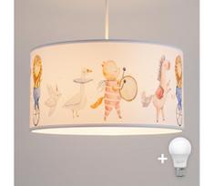 Brilagi - LED vaikiškas pakabinamas šviestuvas BOBO 1xE27/60W/230V skersmuo 35 cm balta/gyvūnėliai