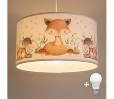 Brilagi - LED vaikiškas pakabinamas šviestuvas BOBO su laidu 1xE27/60W/230V, skersmuo 35 cm, baltas/gyvūnėlių motyvas