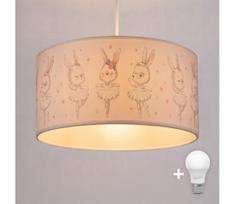 Brilagi - LED vaikiškas pakabinamas šviestuvas ant laido BOBO 1xE27/60W/230V skersmuo 35 cm balta/triušiukai