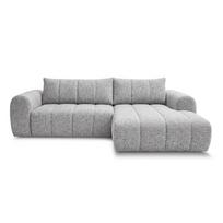 Šviesiai pilkos spalvos kampinė sofa (su dešiniuoju kampu/su gultu) Nesty – Bobochic Paris