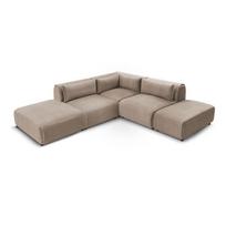 Taupe spalvos modulinė kampinė sofa iš velveto Jeanne – Bobochic Paris