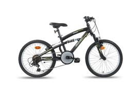 Vaikiškas kalnų dviratis SESTRIERE MTB, dydis 20", 6 pavaros, shimano, pilna amortizacija, juoda