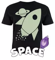 Splat Planet šviečiantys tamsoje marškinėliai, Kosmose