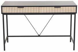 Rašomasis stalas su stalčiais Home4you Helve 40919, 120 cm x 48 cm, 76 cm, ruda sp./juoda sp.