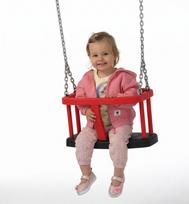 Guminės supynės su apsauga КВТ, 1,8 m grandinės, raudona-juodos