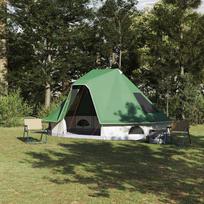 Tipi palapinė su stogeliu žalia 466 x 310 x 240 cm tafta