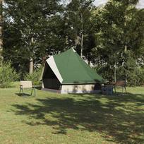 Tipi palapinė su stogeliu žalia 400 x 346 x 250 cm tafta