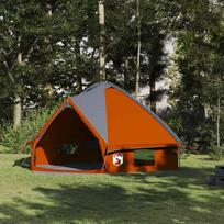 Tipi palapinė 8 asmenims Pilka ir oranžinė 490 x 410 x 210 cm