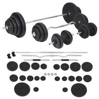 Štangos ir hantelių rinkinys 120 kg
