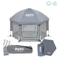 PETY mažas šunų maniežas su kilimėliu ir uždangalu | 12717 | 0769503687025
