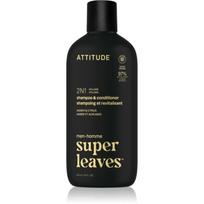 Attitude Super Leaves Men's Shampoo and Conditioner 2-in-1 šampūnas ir kondicionierius „du viename“ vyrams Amber & Citrus 415 ml