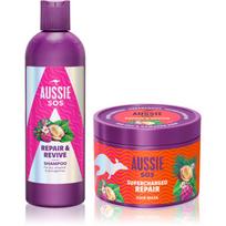 Aussie SOS Repair, Revive & Repeat dovanų rinkinys nualintiems plaukams ir galvos odai