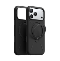 Torras Ostand Q3 Silicone, obsidian juodos spalvos – Apple iPhone 17 Pro Max