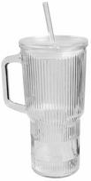 Stiklinė su šiaudeliu Homla Bere Basic, stiklas, 1 l
