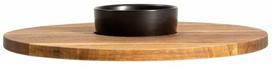 Serviravimo padėklas Homla Fresca with ceramic bowl 242822, Ø 35 cm, Ruda sp./Juoda sp.