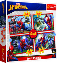 SPIDER-MAN TREFL  4 dėlionių rinkinys „Žmogus-voras“