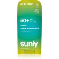 Attitude Sunly Mineral Sunscreen Stick SPF 50+ mineralinis apsauginis veido ir kūno kremas pieštukinė priemonė be kvapiųjų medžiagų 60 g