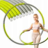 DrFit Hula Hop klasikinis sulankstomas liekninantis kardio gimnastikos lankas 100 cm pilkas-žalias