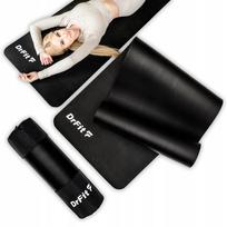 DrFit NBR fitneso ir jogos kilimėlis, 1 cm storio, juodas