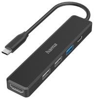 Šakotuvas Hama USB-C - 3 x USB/USB-C/HDMI USB-C, 3 x USB/USB-C/HDMI, juoda sp.